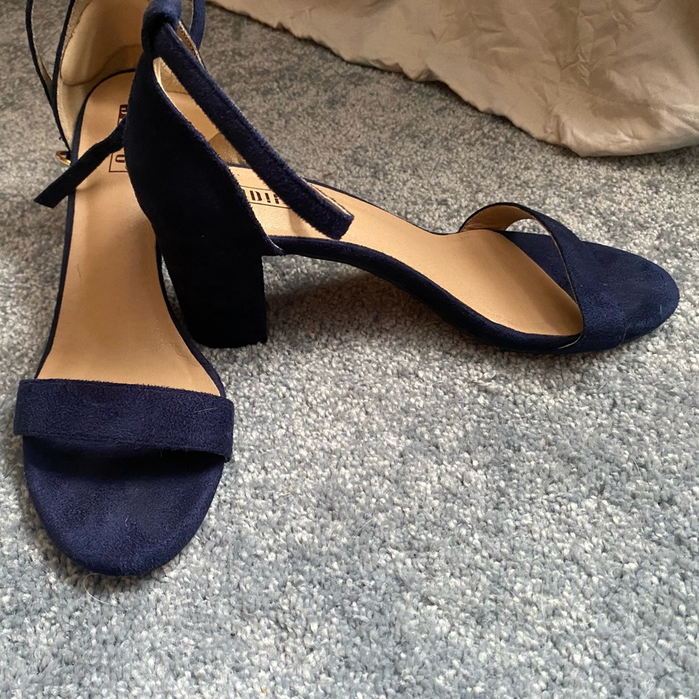 Navy blue block heels